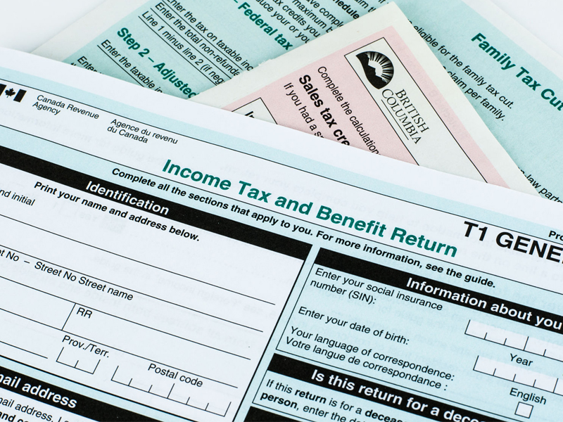 Canadian income tax form