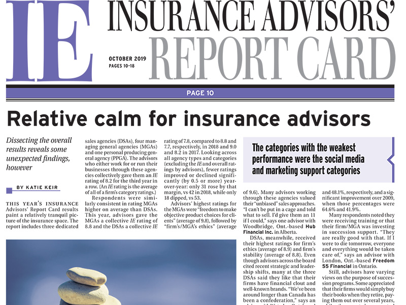 Insurance Advisors' Report Card 2019