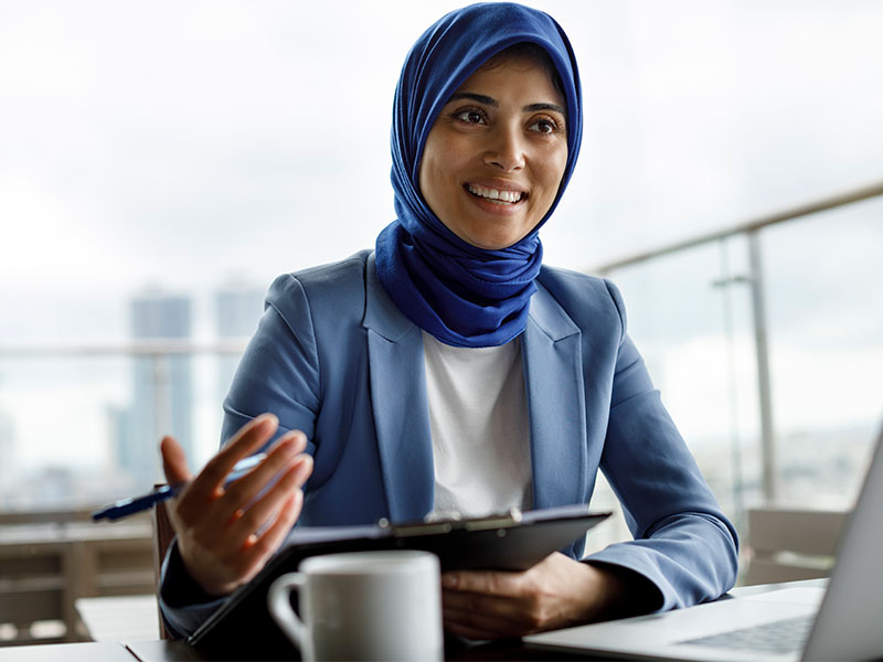 Woman at business meeting