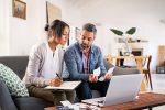 Couple doing taxes