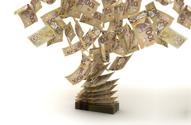 Canadian money blowing in the wind