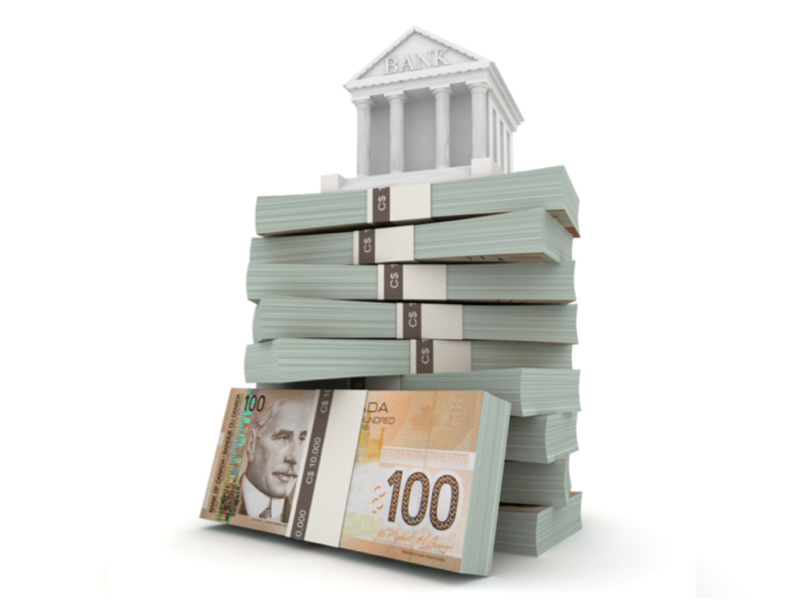 Banks on money pile