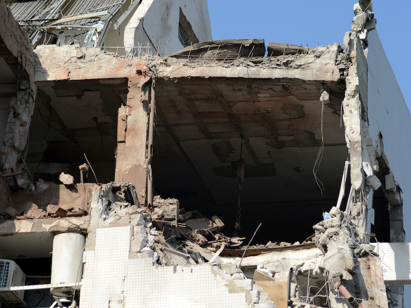 Bombed building