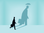 Businessman under cloud